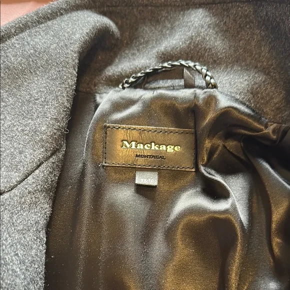 Mackage Dark Gray Asymmetrical Trench Coat - Picture 2 of 6